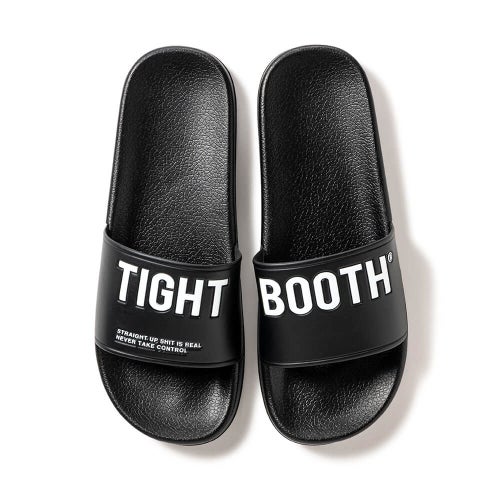 TIGHTBOOTH（TBPR）SANDAL タイトブース サンダル BIG LABEL SLIDE SANDAL BLACK スケートボード スケボー 3