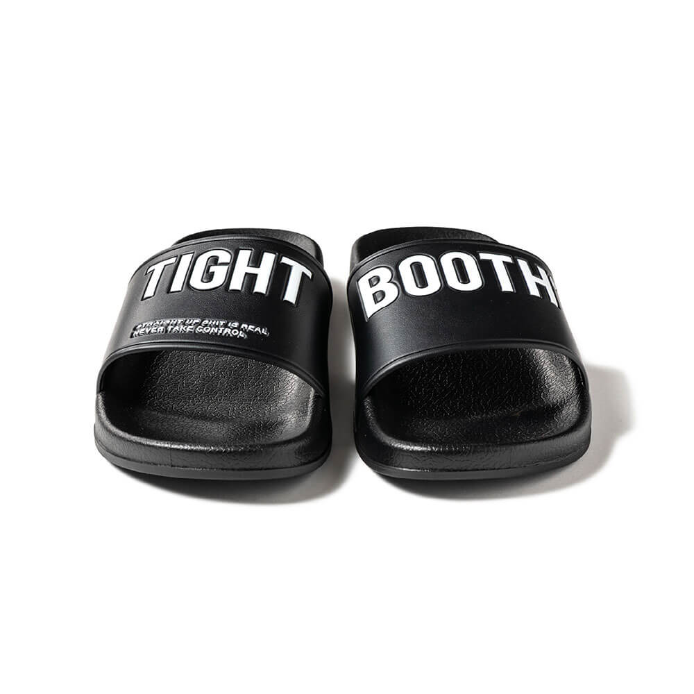 TIGHTBOOTH（TBPR）SANDAL タイトブース サンダル BIG LABEL SLIDE SANDAL BLACK スケートボード スケボー 6