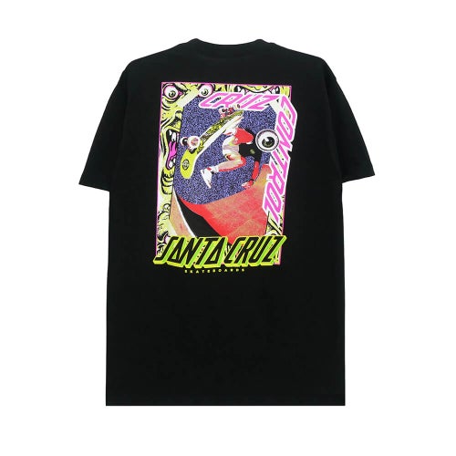 SANTA CRUZ T-SHIRT サンタクルーズ Tシャツ ROSKOPP CRUZ CONTROL BLACK スケートボード スケボー 