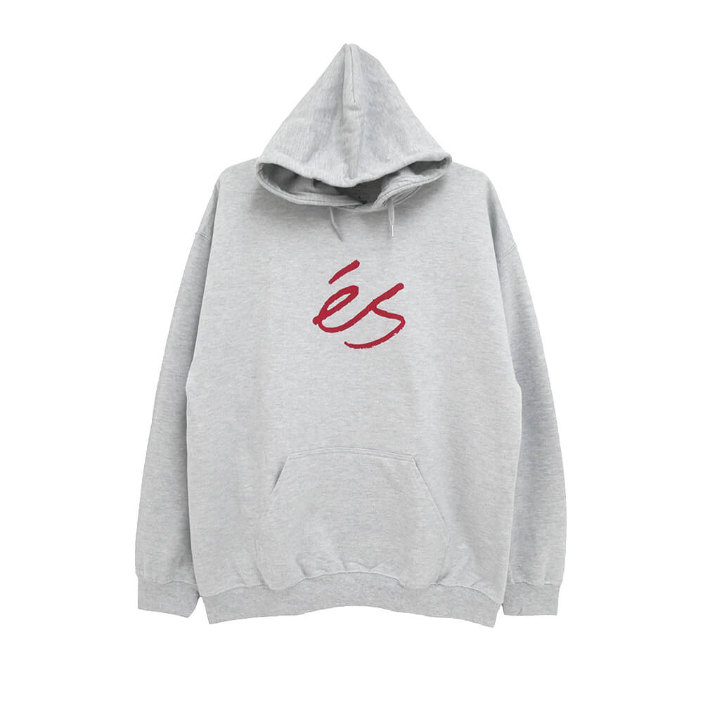ES HOOD エス パーカー SCRIPT GREY/RED スケートボード スケボー 