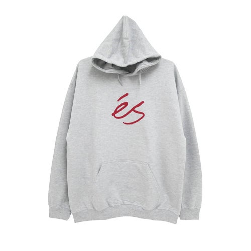 ES HOOD エス パーカー SCRIPT GREY/RED スケートボード スケボー 