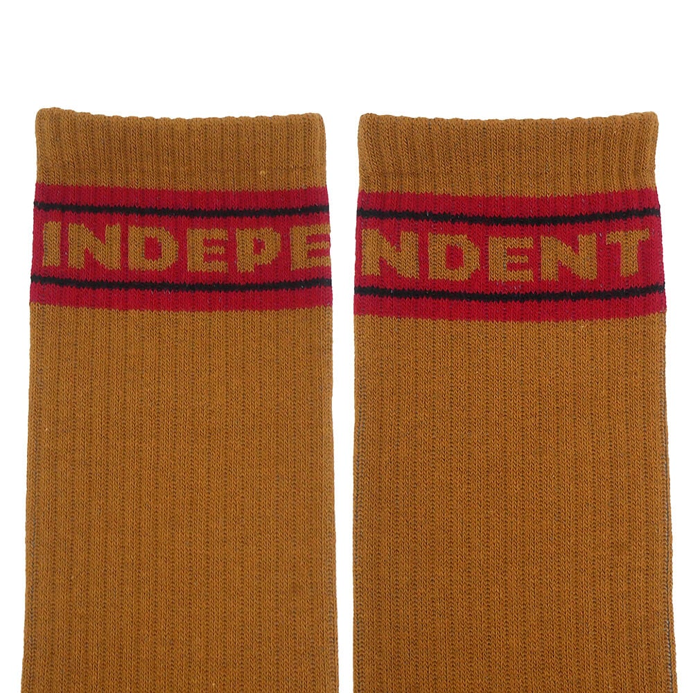 INDEPENDENT SOCKS インディペンデント ソックス 靴下 BAR LOGO 2 PACK SAND/ARMY スケートボード スケボー 4