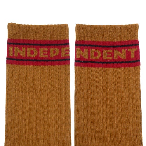 INDEPENDENT SOCKS インディペンデント ソックス 靴下 BAR LOGO 2 PACK SAND/ARMY スケートボード スケボー 4