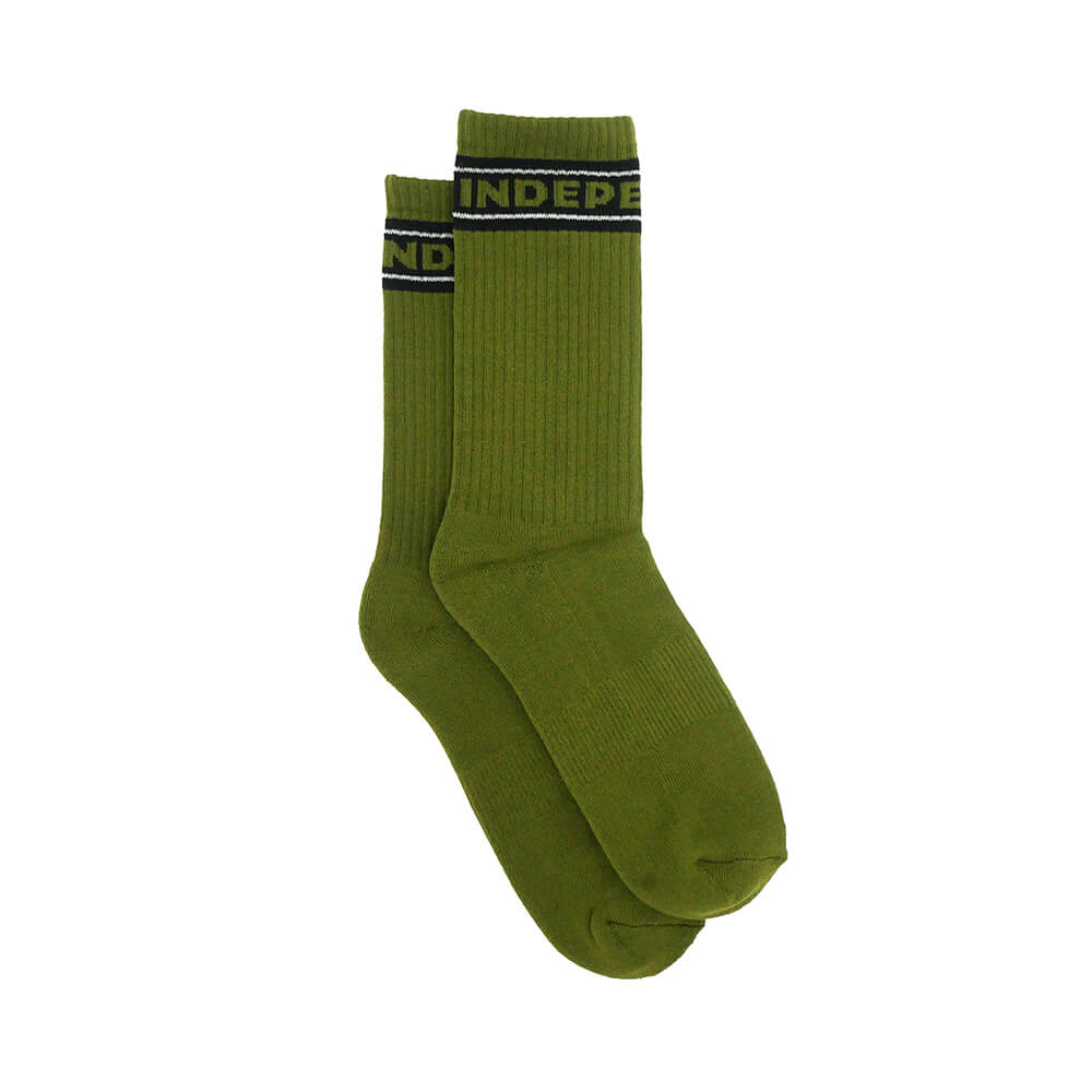 INDEPENDENT SOCKS インディペンデント ソックス 靴下 BAR LOGO 2 PACK SAND/ARMY スケートボード スケボー 8