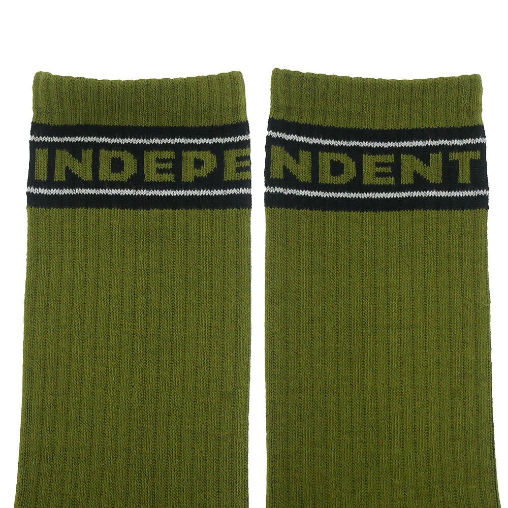 INDEPENDENT SOCKS インディペンデント ソックス 靴下 BAR LOGO 2 PACK SAND/ARMY スケートボード スケボー 9
