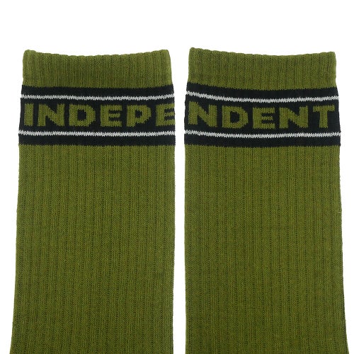 INDEPENDENT SOCKS インディペンデント ソックス 靴下 BAR LOGO 2 PACK SAND/ARMY スケートボード スケボー 9
