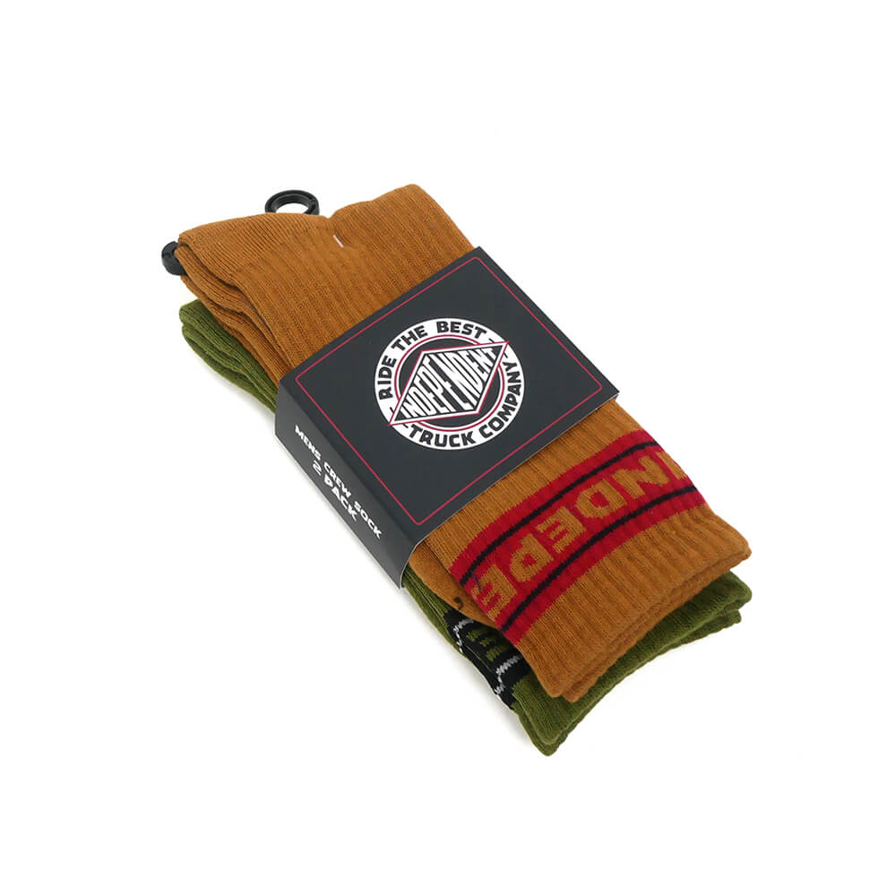 INDEPENDENT SOCKS インディペンデント ソックス 靴下 BAR LOGO 2 PACK SAND/ARMY スケートボード スケボー 10
