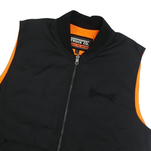  INDEPENDENT JACKET インディペンデント ジャケット BTG WORK REVERSIBLE VEST BLACK/ORANGE スケートボード スケボー 1