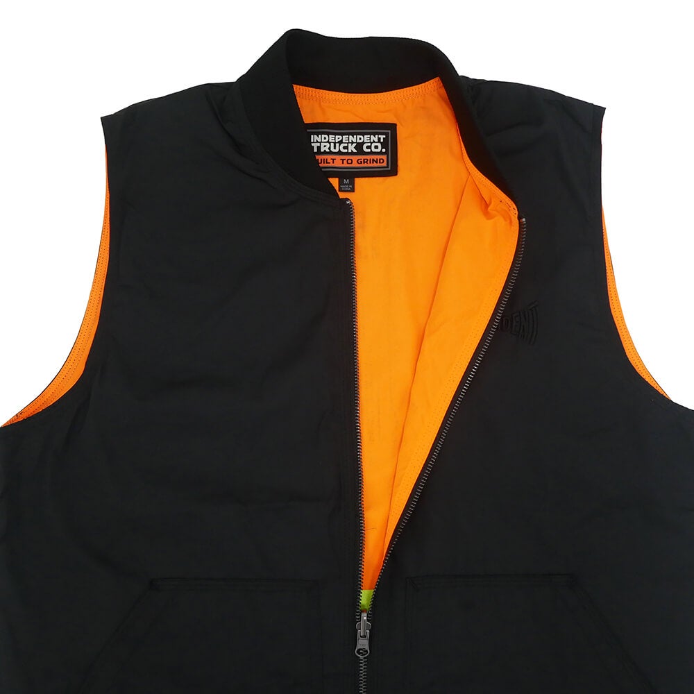  INDEPENDENT JACKET インディペンデント ジャケット BTG WORK REVERSIBLE VEST BLACK/ORANGE スケートボード スケボー 2