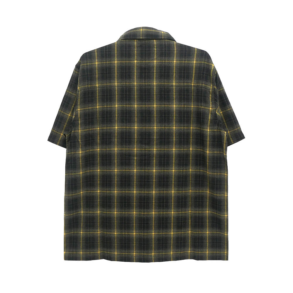 INDEPENDENT SHORT SLEEVE SHIRTS インディペンデント 半袖シャツ BELMONT FLANNEL BLACK/TAN スケートボード スケボー 4