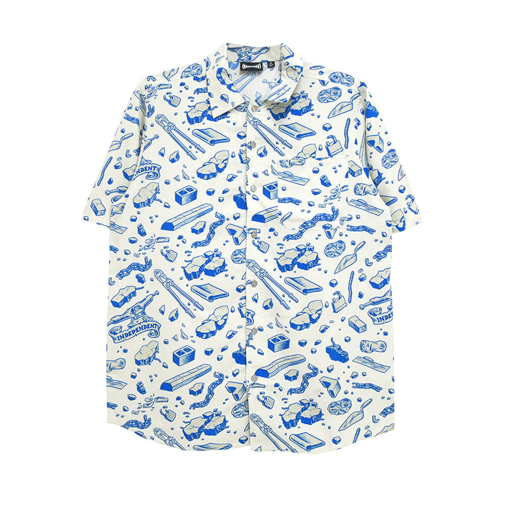  INDEPENDENT SHORT SLEEVE SHIRTS インディペンデント 半袖シャツ UNDER THE BRIDGE CONCRETE/BLUE スケートボード スケボー 