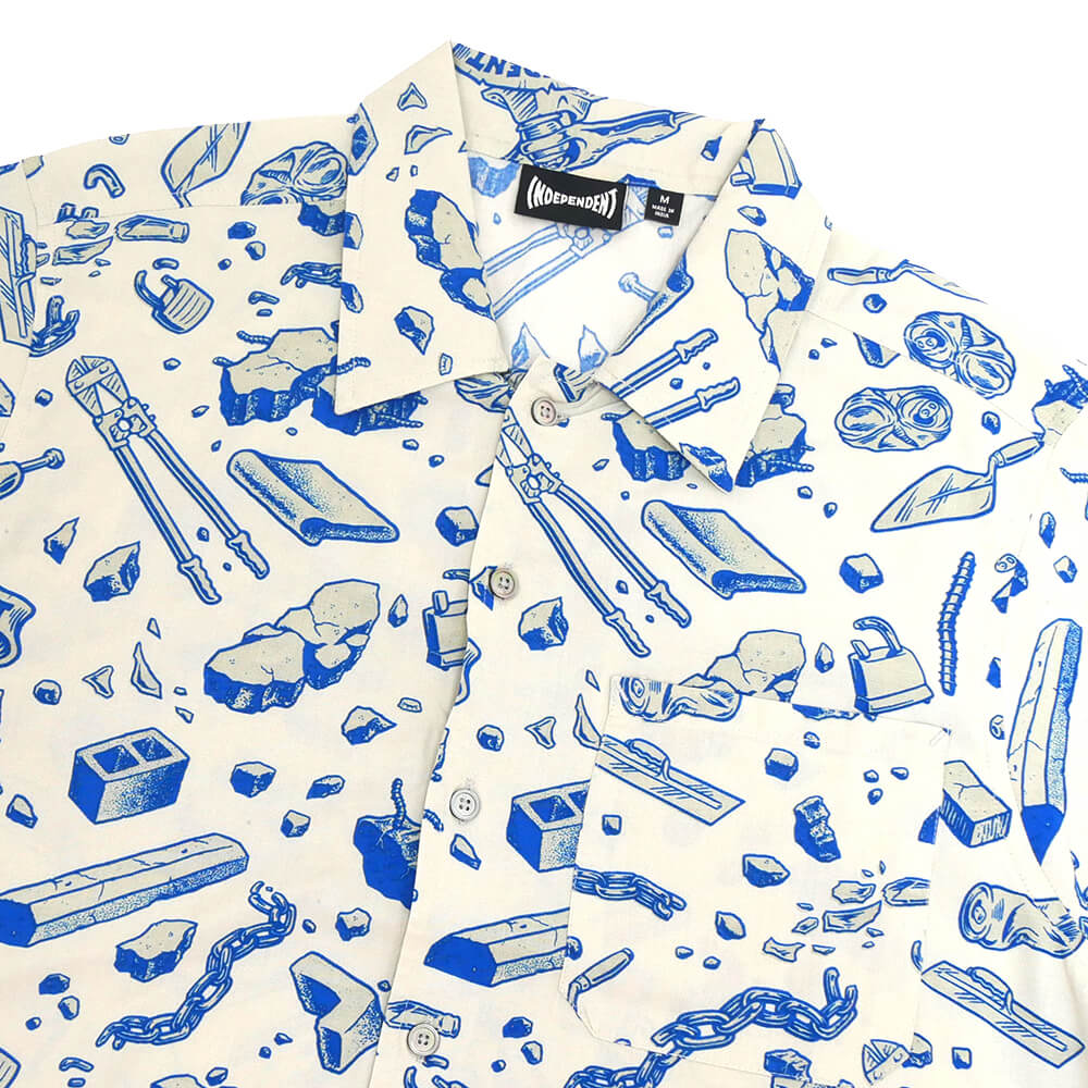  INDEPENDENT SHORT SLEEVE SHIRTS インディペンデント 半袖シャツ UNDER THE BRIDGE CONCRETE/BLUE スケートボード スケボー 1