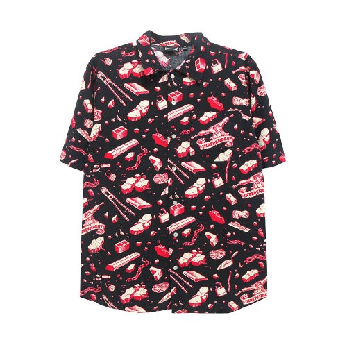  INDEPENDENT SHORT SLEEVE SHIRTS インディペンデント 半袖シャツ UNDER THE BRIDGE TAR/RED スケートボード スケボー 