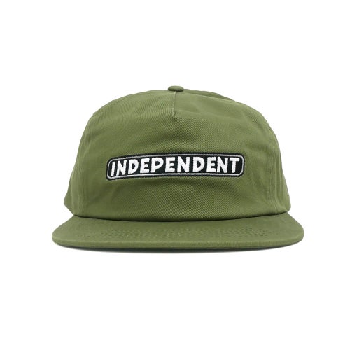 INDEPENDENT CAP インディペンデント キャップ BAR LOGO SNAPBACK ARMY GREEN スケートボード スケボー 1