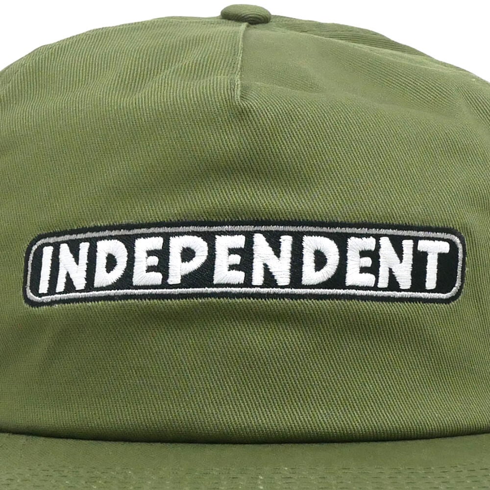  INDEPENDENT CAP インディペンデント キャップ BAR LOGO SNAPBACK ARMY GREEN スケートボード スケボー 4