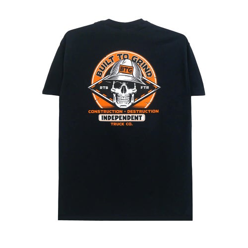  INDEPENDENT T-SHIRT インディペンデント Tシャツ BUILT TO GRIND HARD HEAD BLACK スケートボード スケボー 