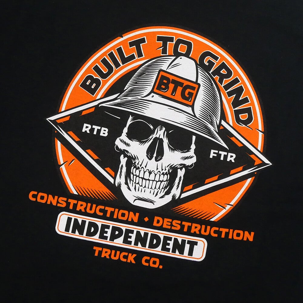  INDEPENDENT T-SHIRT インディペンデント Tシャツ BUILT TO GRIND HARD HEAD BLACK スケートボード スケボー 3