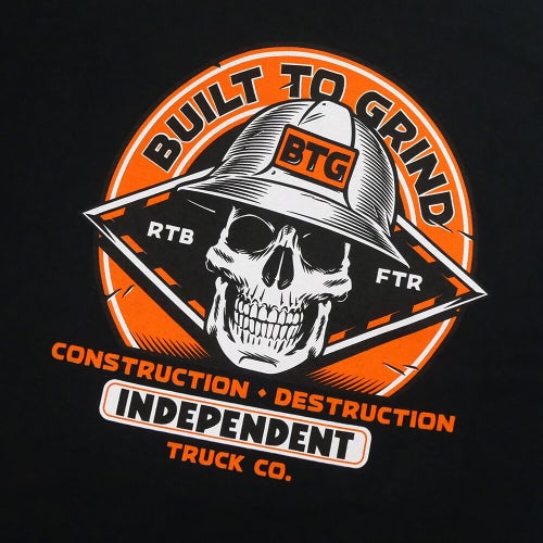  INDEPENDENT T-SHIRT インディペンデント Tシャツ BUILT TO GRIND HARD HEAD BLACK スケートボード スケボー 3
