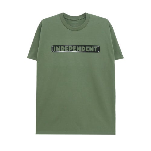  INDEPENDENT T-SHIRT インディペンデント Tシャツ BAR LOGO MILITARY GREEN スケートボード スケボー 