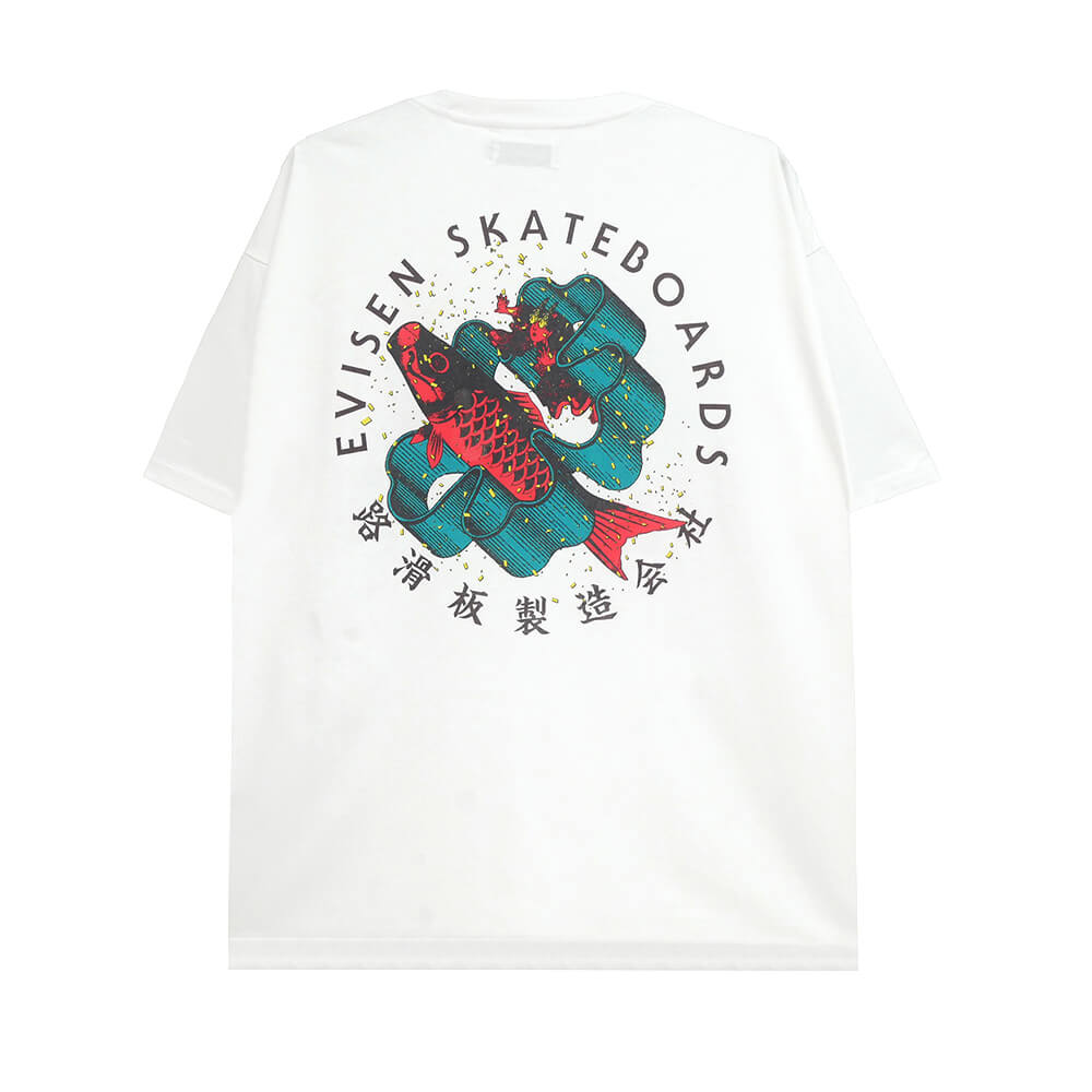 EVISEN T-SHIRT エビセン Tシャツ EVI TARO WHITE スケートボード スケボー 