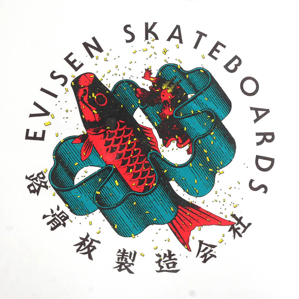 EVISEN T-SHIRT エビセン Tシャツ EVI TARO WHITE スケートボード スケボー 3