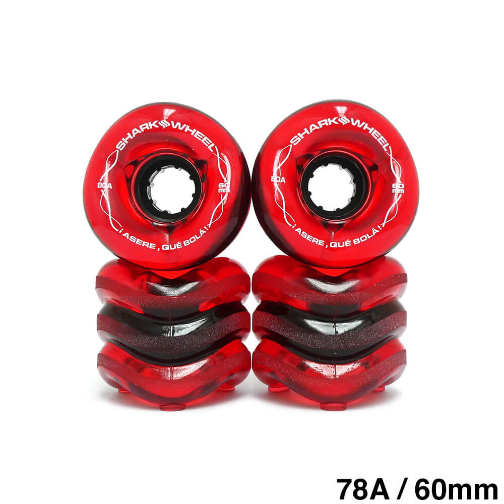 SHARK WHEEL シャークウィール ソフトウィール（クルーザー） CALIFORNIA ROLL（78A）YOJANY PEREZ TRANSPARENT RED 60mm スケートボード スケボー　1