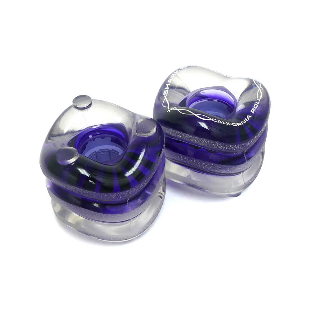 SHARK WHEEL シャークウィール ソフトウィール（クルーザー） CALIFORNIA ROLL（78A）CLEAR PURPLE HUB 60mm スケートボード スケボー　2