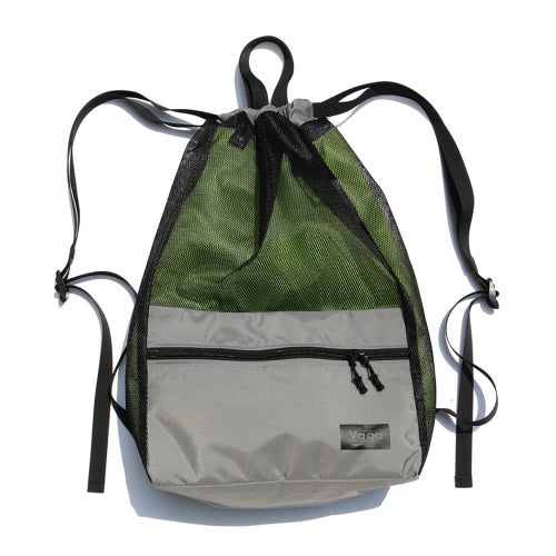 VAGA BACKPACK バガ バックパック リュック MESH SACK GREY/NEON GREEN スケートボード スケボー 1