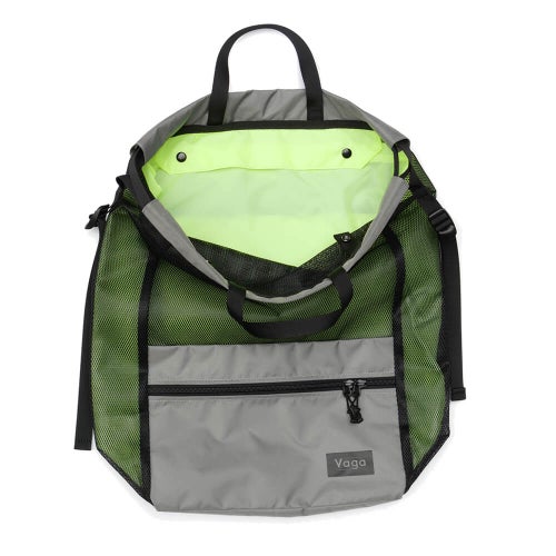 VAGA BACKPACK バガ バックパック リュック MESH SACK GREY/NEON GREEN スケートボード スケボー4