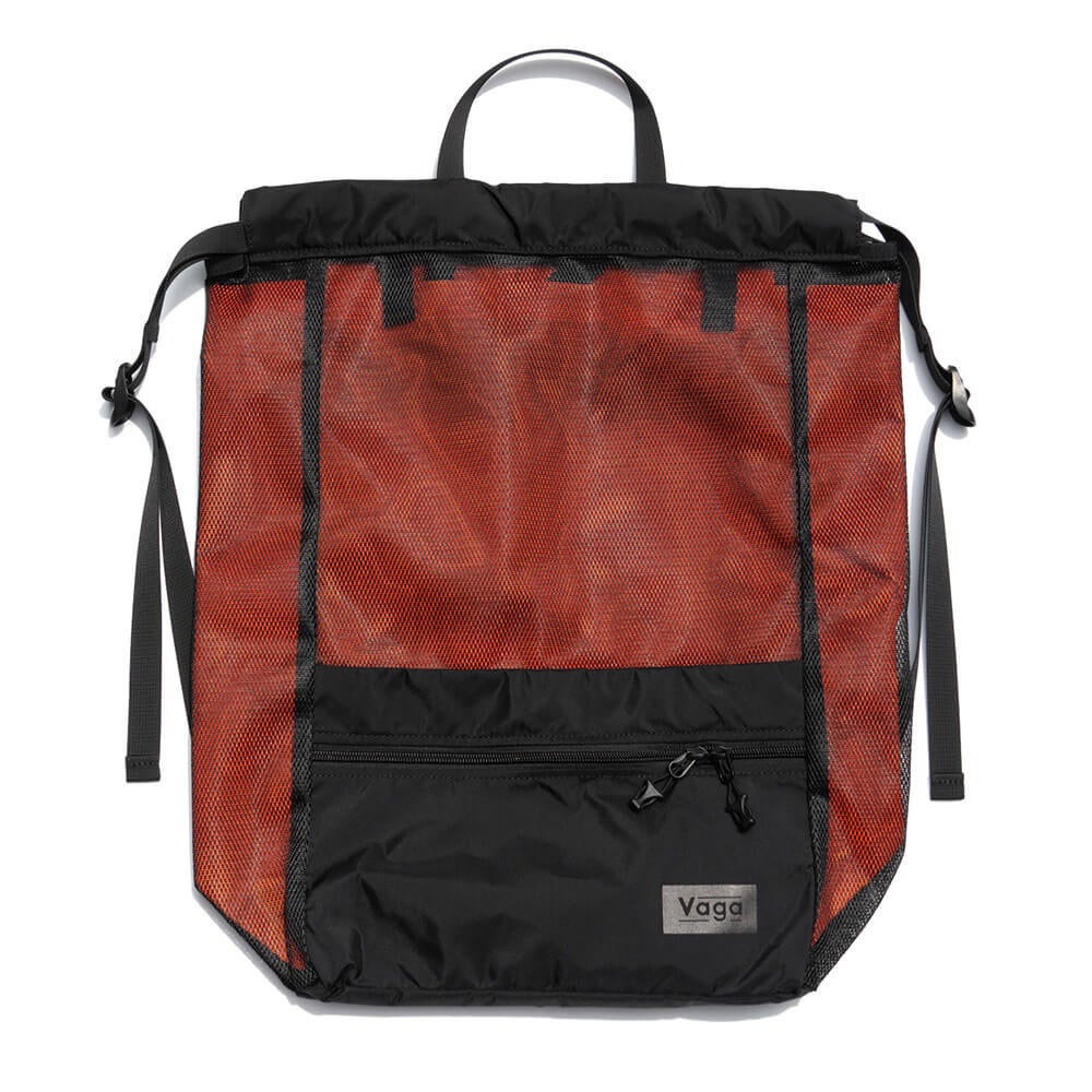 VAGA BACKPACK バガ バックパック リュック MESH SACK BLACK/NEON ORANGE スケートボード スケボー 2
