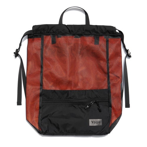 VAGA BACKPACK バガ バックパック リュック MESH SACK BLACK/NEON ORANGE スケートボード スケボー 2