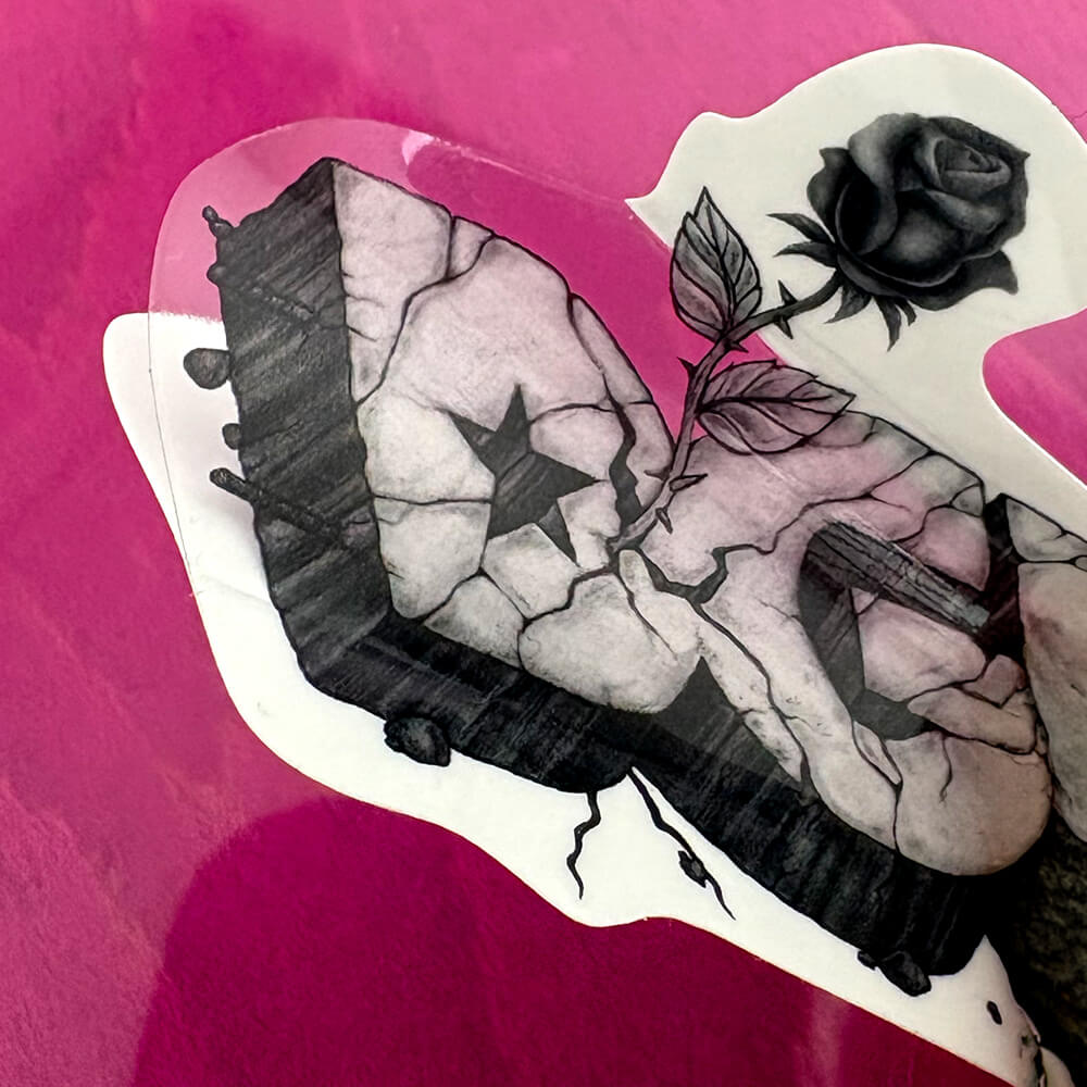 DGK STICKER ディージーケー ステッカー ROSE CONCRETE GREY スケートボード スケボー 01
