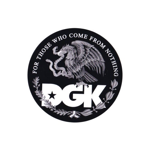 DGK STICKER ディージーケー ステッカー POR VIDA BLACK スケートボード スケボー