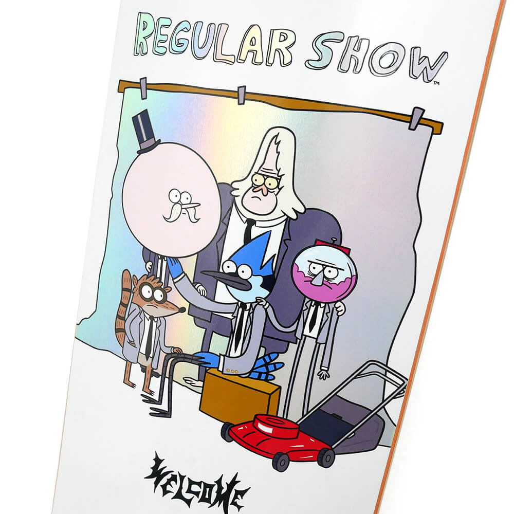 WELCOME DECK ウェルカム デッキ REGULAR SHOW x WELCOME GROUP PORTRAIT WHITE/PRISM FOIL 8.5 スケートボード スケボー 3