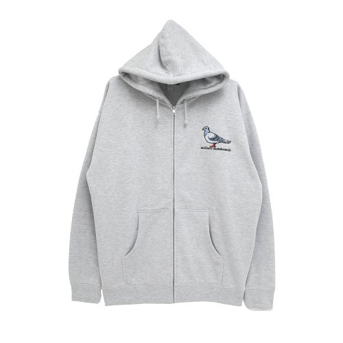 ANTIHERO HOOD アンチヒーロー パーカー LIL PIGEON EMB ZIP UP GREY スケートボード スケボー 