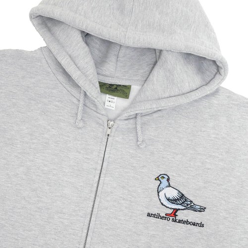 ANTIHERO HOOD アンチヒーロー パーカー LIL PIGEON EMB ZIP UP GREY スケートボード スケボー 1