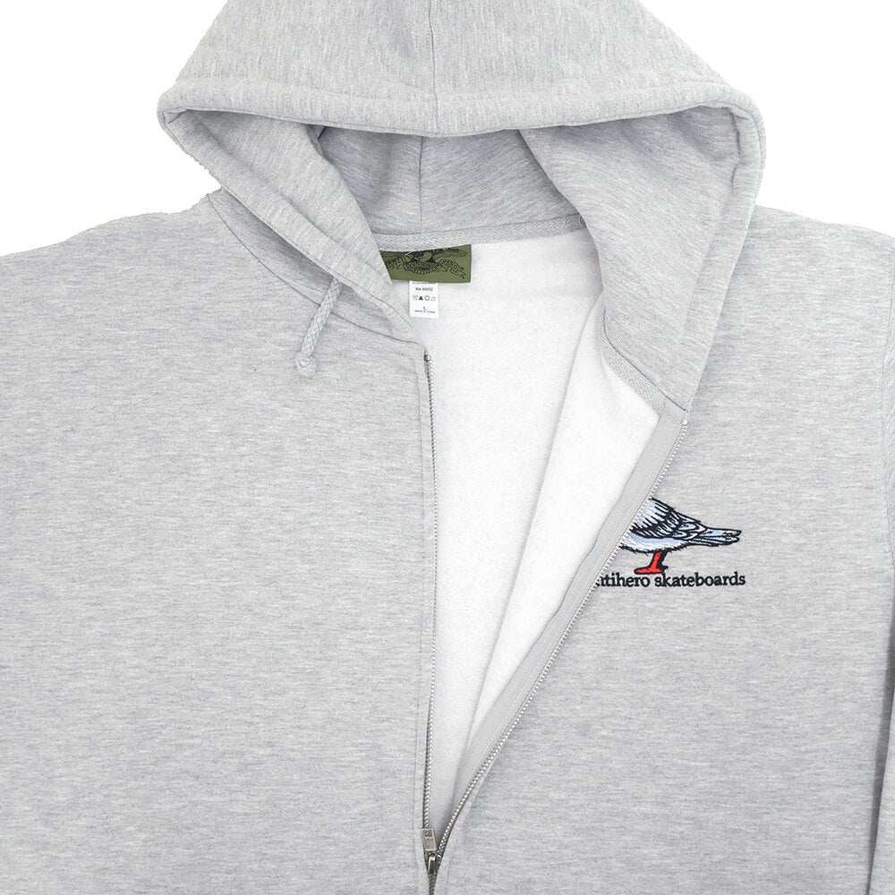 ANTIHERO HOOD アンチヒーロー パーカー LIL PIGEON EMB ZIP UP GREY スケートボード スケボー 2