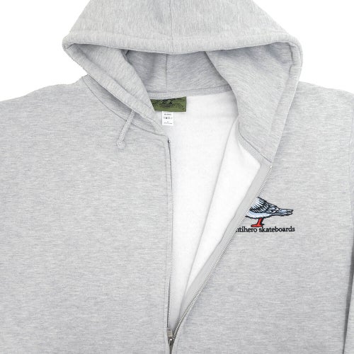 ANTIHERO HOOD アンチヒーロー パーカー LIL PIGEON EMB ZIP UP GREY スケートボード スケボー 2