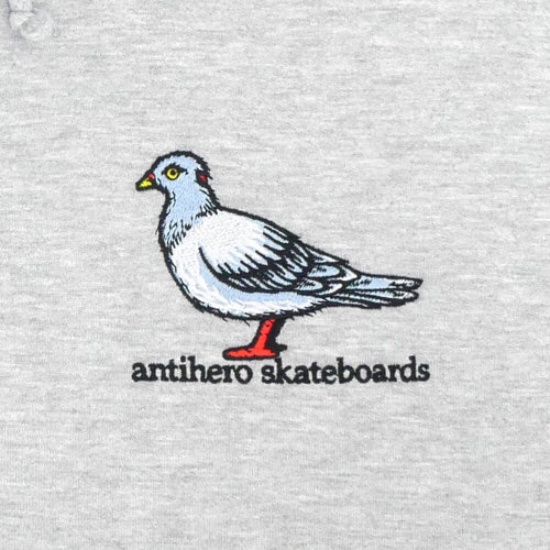 ANTIHERO HOOD アンチヒーロー パーカー LIL PIGEON EMB ZIP UP GREY スケートボード スケボー 3