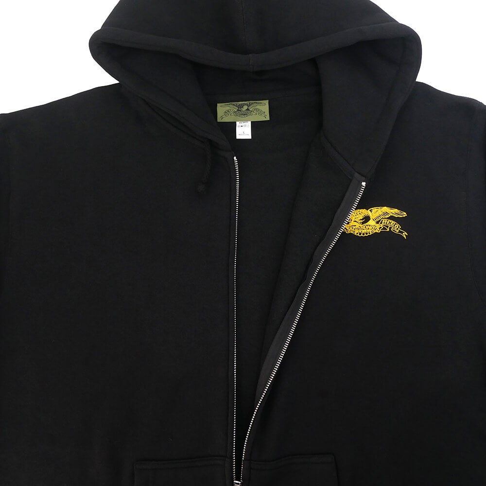  ANTIHERO HOOD アンチヒーロー パーカー BASIC EAGLE EMB ZIP UP BLACK スケートボード スケボー 2