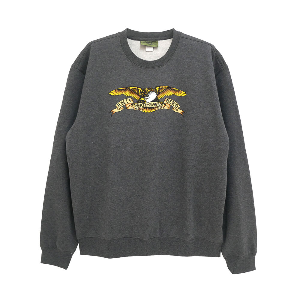 ANTIHERO CREW SWEAT アンチヒーロー トレーナー EAGLE CHARCOAL スケートボード スケボー 