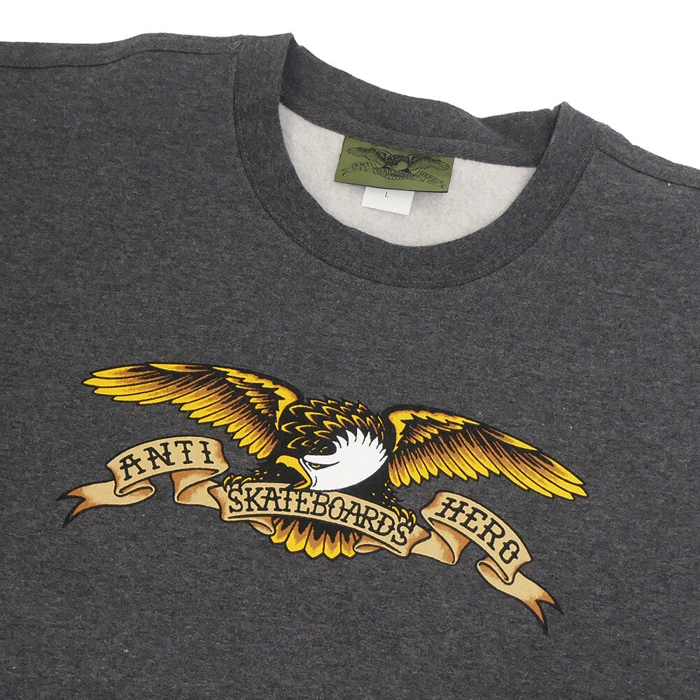 ANTIHERO CREW SWEAT アンチヒーロー トレーナー EAGLE CHARCOAL スケートボード スケボー 1