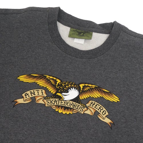 ANTIHERO CREW SWEAT アンチヒーロー トレーナー EAGLE CHARCOAL スケートボード スケボー 1