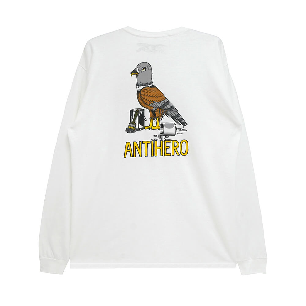 ANTIHERO LONG SLEEVE アンチヒーロー ロングスリーブTシャツ RANEY FIRST WHITE スケートボード スケボー 