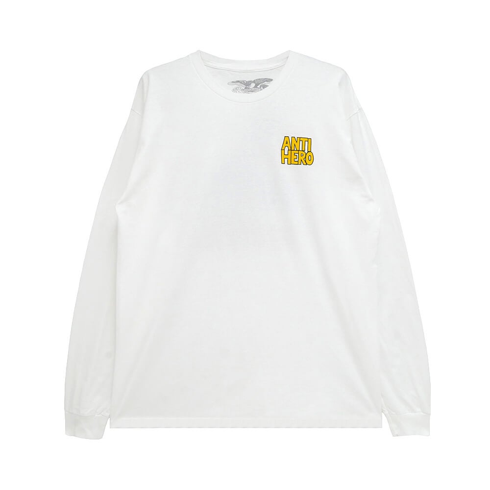 ANTIHERO LONG SLEEVE アンチヒーロー ロングスリーブTシャツ RANEY FIRST WHITE スケートボード スケボー 1