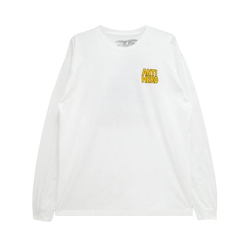 ANTIHERO LONG SLEEVE アンチヒーロー ロングスリーブTシャツ RANEY FIRST WHITE スケートボード スケボー 1