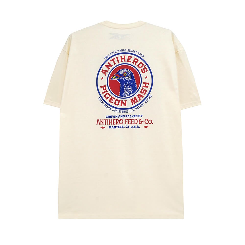 ANTIHERO T-SHIRT アンチヒーロー Tシャツ PIGEON MASH 2 POCKET NATURAL スケートボード スケボー 