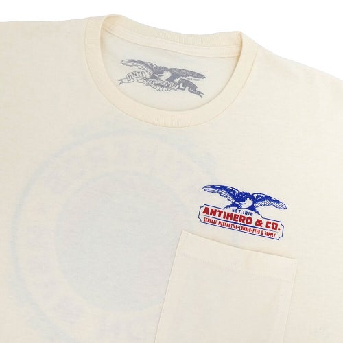 ANTIHERO T-SHIRT アンチヒーロー Tシャツ PIGEON MASH 2 POCKET NATURAL スケートボード スケボー 2