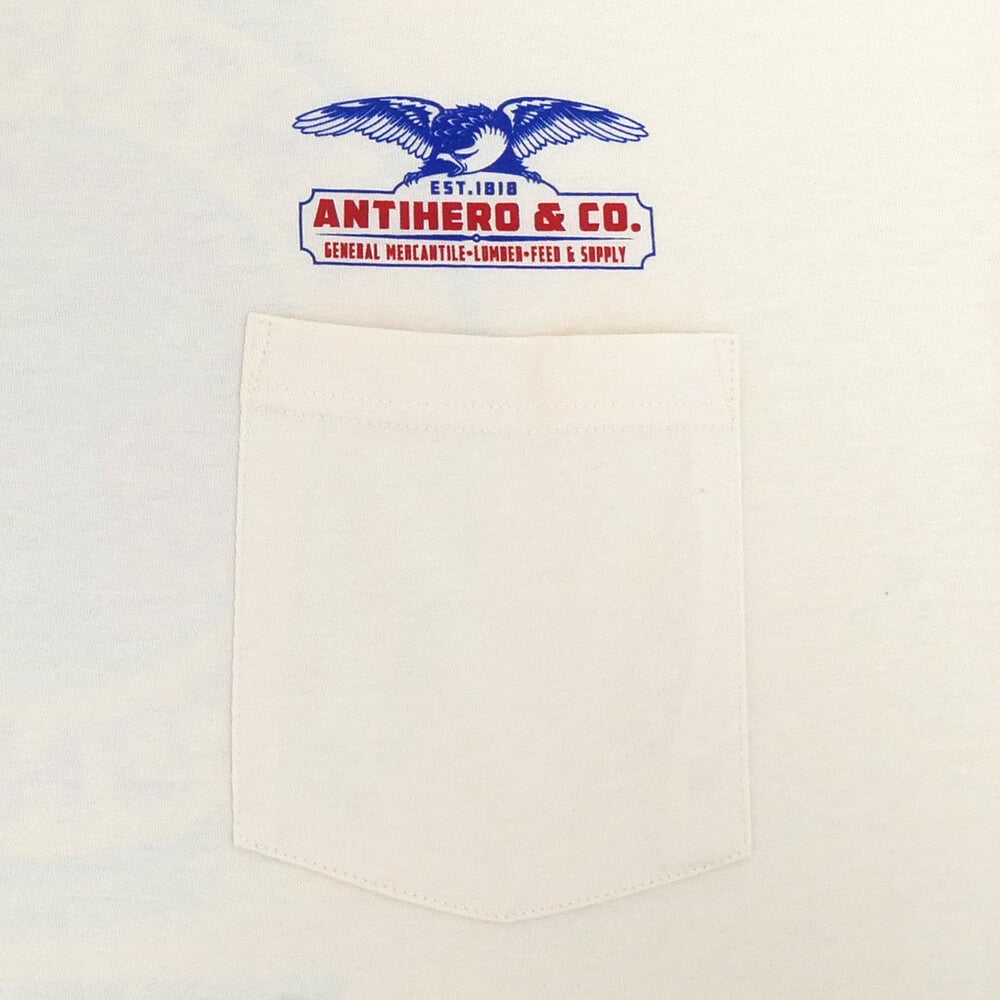 ANTIHERO T-SHIRT アンチヒーロー Tシャツ PIGEON MASH 2 POCKET NATURAL スケートボード スケボー 3