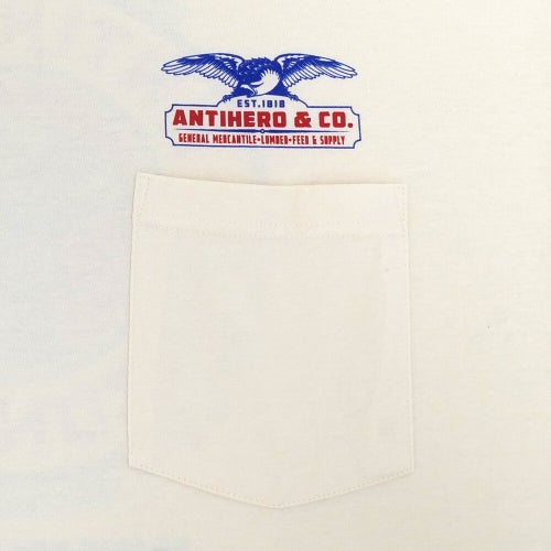 ANTIHERO T-SHIRT アンチヒーロー Tシャツ PIGEON MASH 2 POCKET NATURAL スケートボード スケボー 3